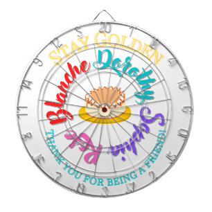 Golden Girls Cheesecake Stay Golden Typography Dartboard
