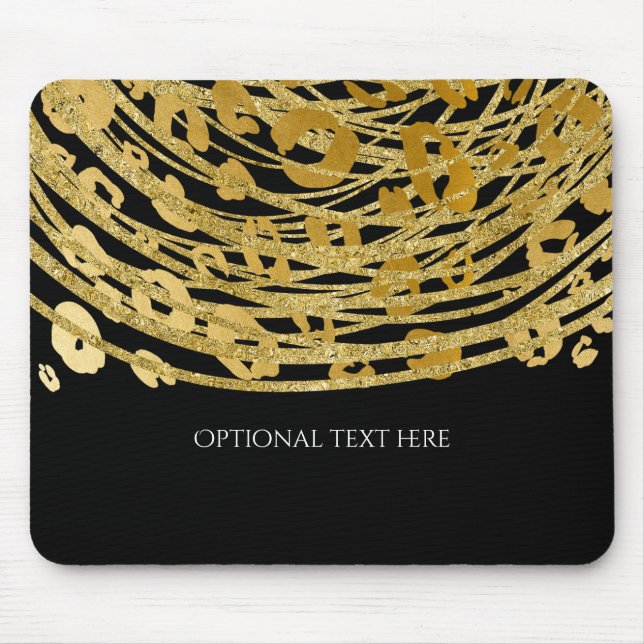 Golden Glam Cheetah Print Exotic Animal Print Mouse Mat (Front)