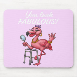 Golden Glam Flamingo Mouse Mat