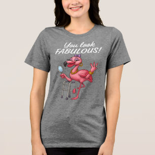 Golden Glam Flamingo Tri-Blend Shirt