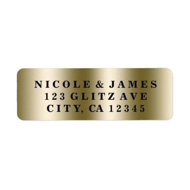 Golden Glam Gold Elegant Glamour Chic Label (Front)