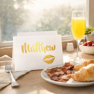 Golden Glam Kissy Lips  Foil Card