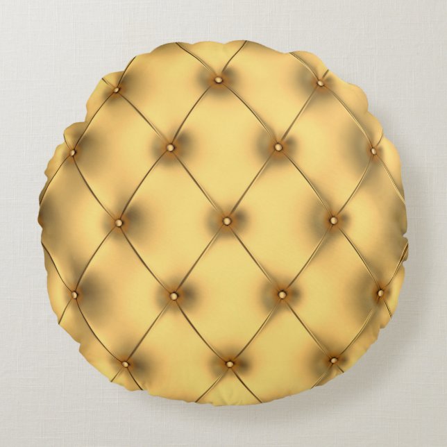 Golden Glamour: Luxurious Interior Decor. Round Cushion (Front)