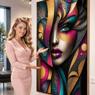 Golden Glamour Muse Canvas Print