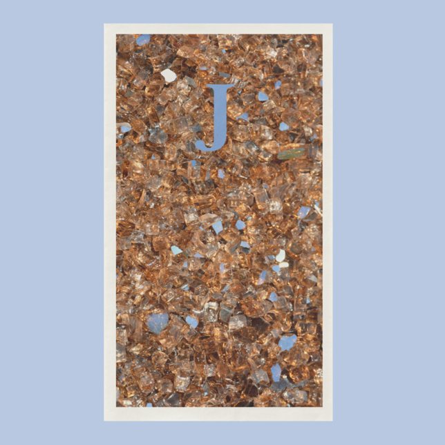 Golden Glass Bronze with Initials Napkin (Creator Uploaded)