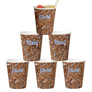 Golden Glass Bronze with Initials Paper Cups