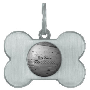 Golden Glassy Sand Grayscale Pet Name Tag
