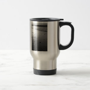 Golden Glassy Sand Grayscale Travel Mug