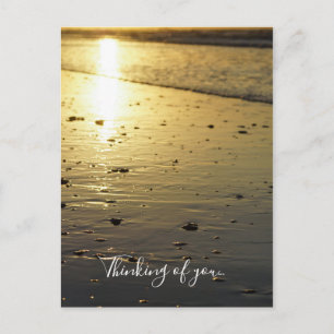 Golden Glassy Sand Thinking Of You Postcard