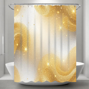 Golden Glimmer Shower Curtain
