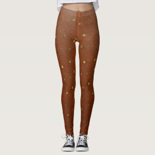 Golden Glint: Sparkling Brown Leggings"? Leggings
