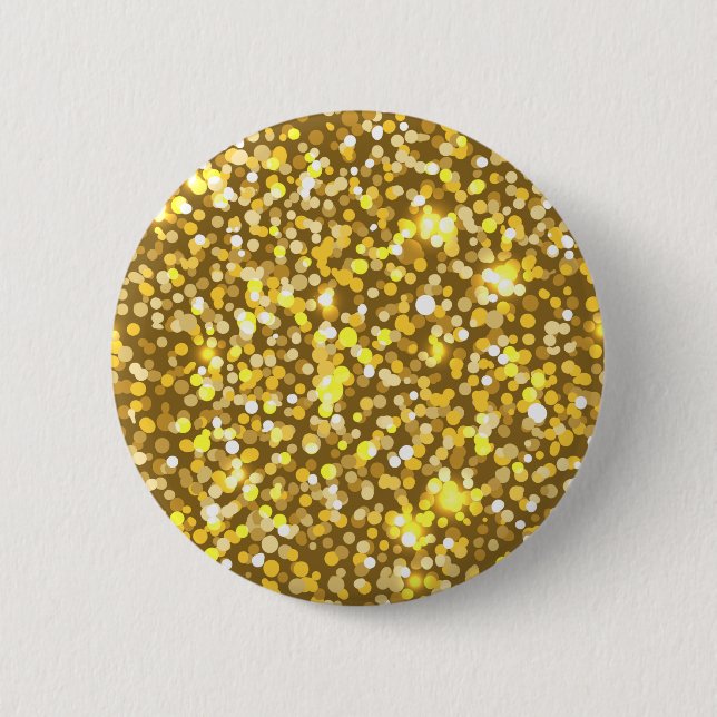 Golden glitter 6 cm round badge (Front)