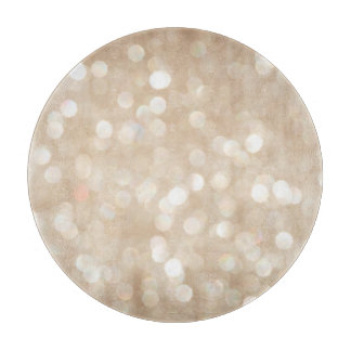 Golden glitter, blurred Christmas background. Cutting Board