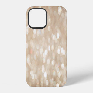 Golden glitter, blurred Christmas background. iPhone 12 Case