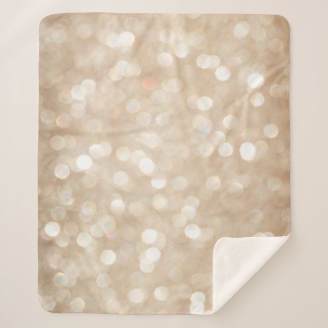 Golden glitter, blurred Christmas background. Sherpa Blanket (Front)