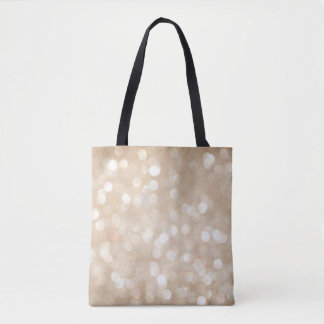 Golden glitter, blurred Christmas background. Tote Bag
