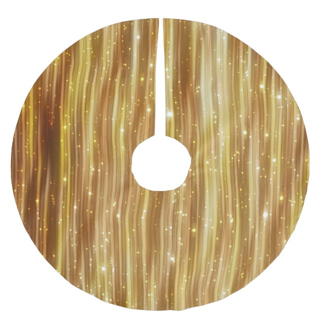 Golden Glitter: Bright Abstract Background. Brushed Polyester Tree Skirt (Front)