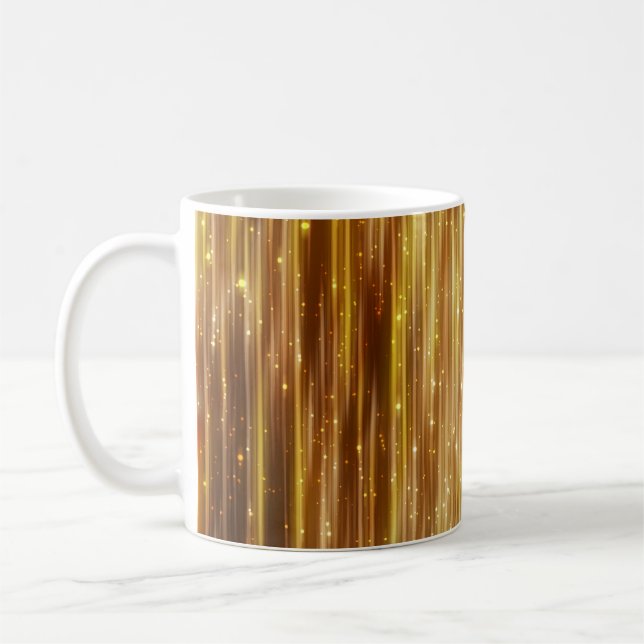 Golden Glitter: Bright Abstract Background. Coffee Mug (Left)
