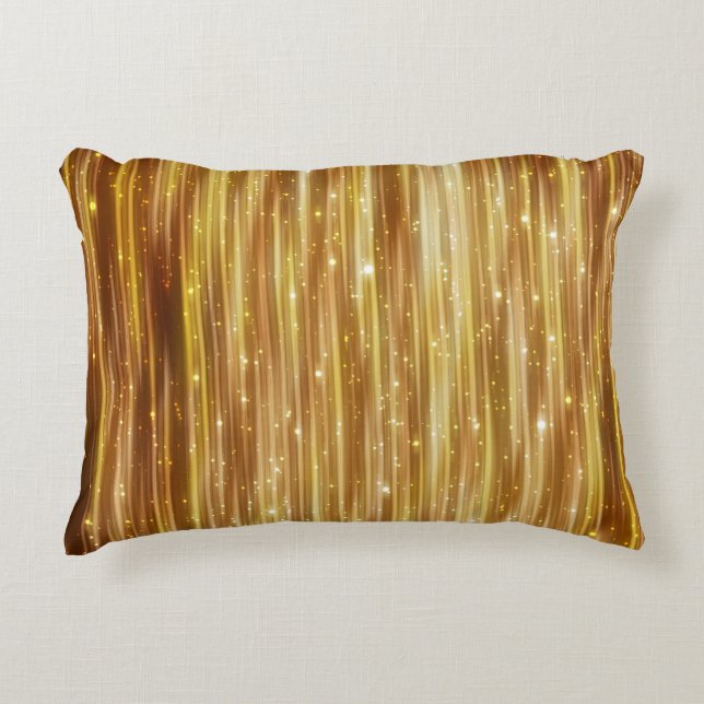 Golden Glitter: Bright Abstract Background. Decorative Cushion (Front)