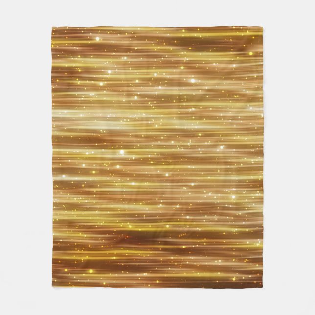 Golden Glitter: Bright Abstract Background. Fleece Blanket (Front)