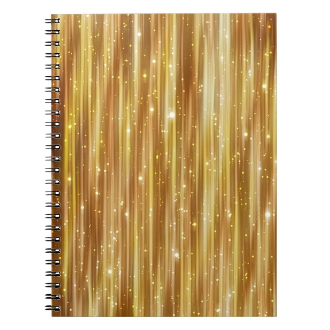 Golden Glitter: Bright Abstract Background. Notebook (Front)
