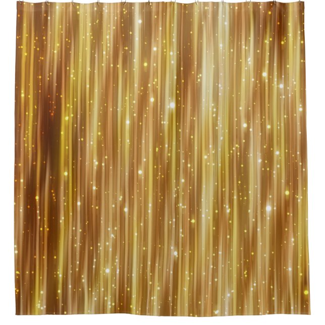 Golden Glitter: Bright Abstract Background. Shower Curtain (Front)