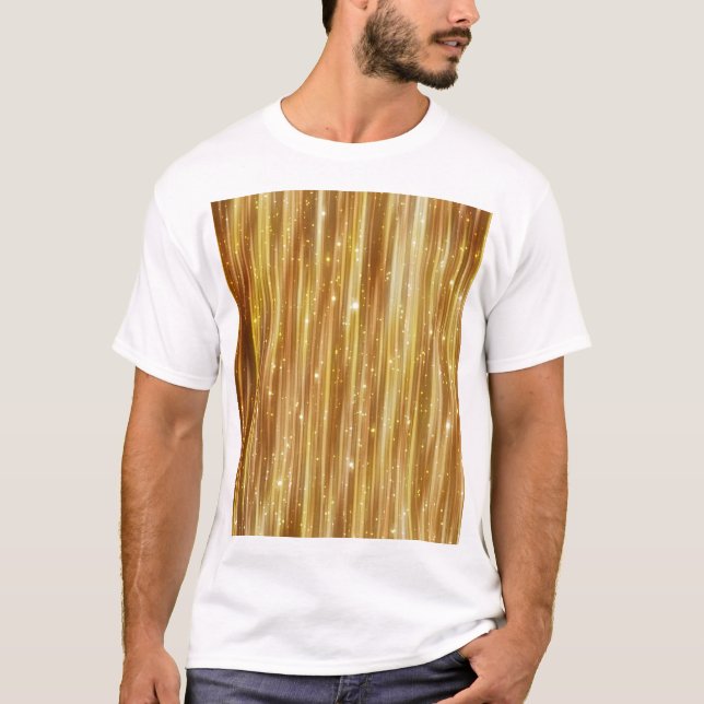 Golden Glitter: Bright Abstract Background. T-Shirt (Front)