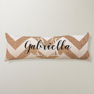 Golden Glitter Chevrons Body Cushion