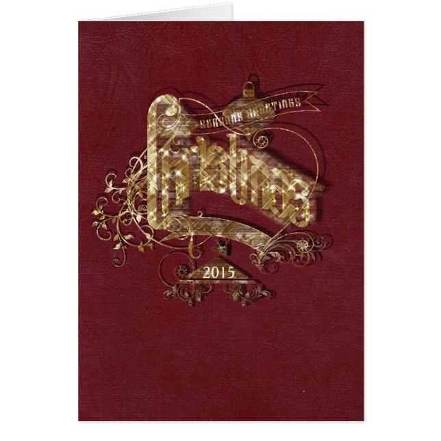 Golden Glitter Christmas - Notecard (Front)