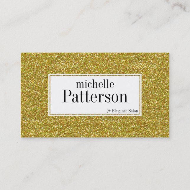 Golden Glitter D1 Appointment Business Cards (Front)