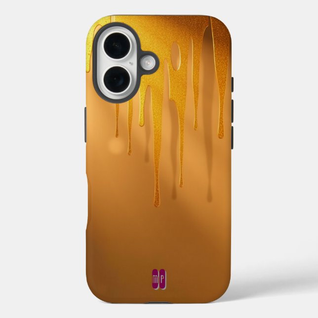 Golden Glitter Drips with Warm Glow Case-Mate iPhone Case (Back)