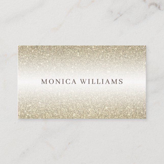 Golden glitter faux texture  business card (Front)