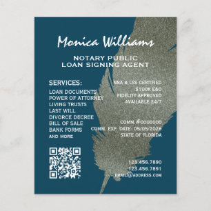 Golden glitter feather Notary Flyer