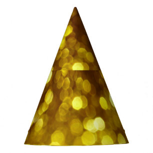 Golden glitter: festive Christmas texture. Party Hat