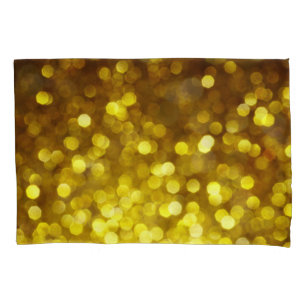 Golden glitter: festive Christmas texture. Pillowcase