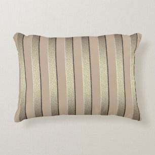 Golden glitter gradient striped lined stripes bron decorative cushion