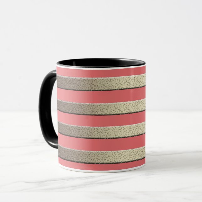 Golden glitter gradient striped lined stripes cora mug (Front Left)