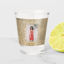 Golden glitter happy 15th birthday photo name year