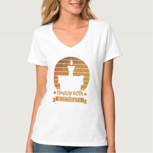 Golden Glitter Happy 60th Birthday cake T-Shirt