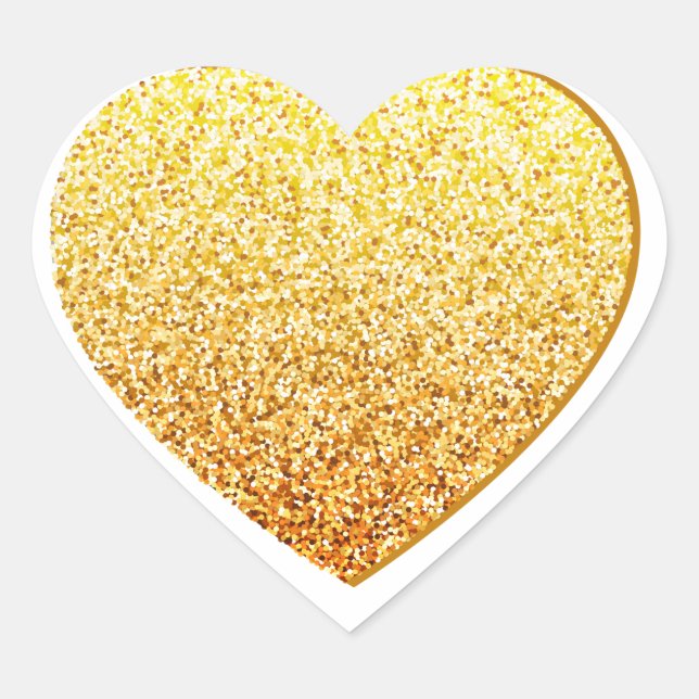 golden glitter heart sticker (Front)