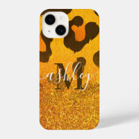 Golden Glitter Leopard Print