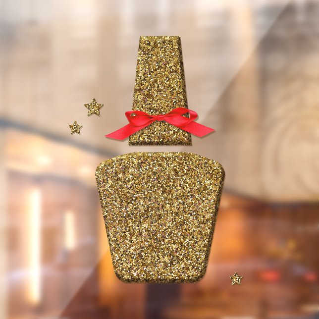 Golden glitter NAIL salon sticker window clings (Sheet 2)