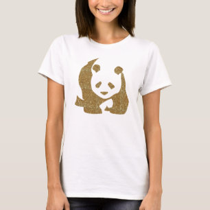 Golden glitter panda T-Shirt