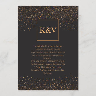 Golden Glitter Personalised Invitation in Spanish
