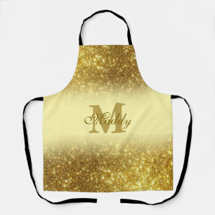 golden glitter personalized apron
