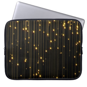 Golden Glitter Rain Light Curtain Laptop Sleeve