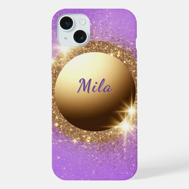 Golden Glitter Ring  iPhone Case (Back)