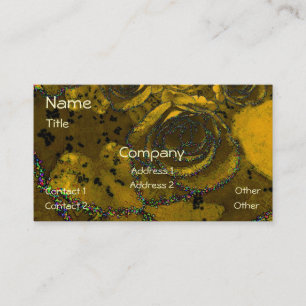 Golden Glitter Roses Business Card