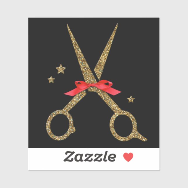 Golden glitter scissors - Hair dresser stylist (Sheet)