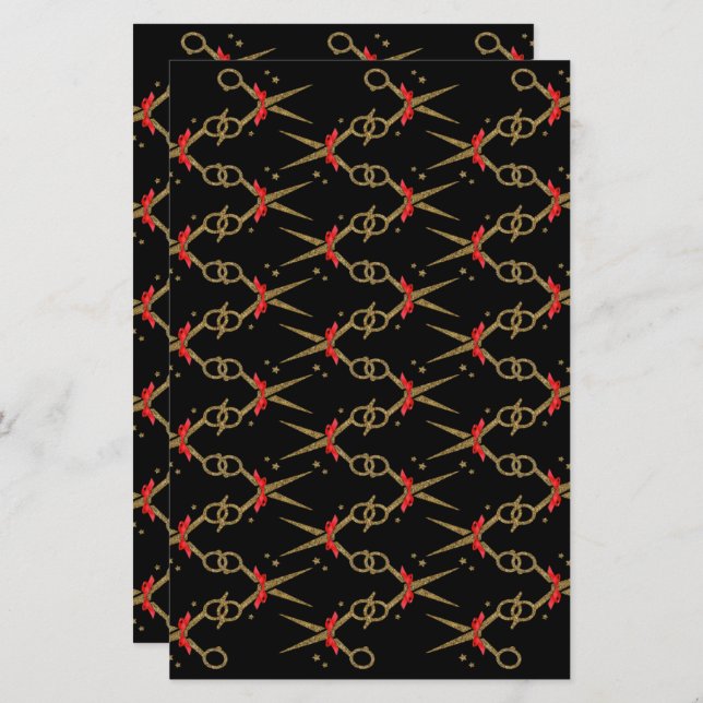 Golden glitter scissors - Hair stylist (Front/Back)